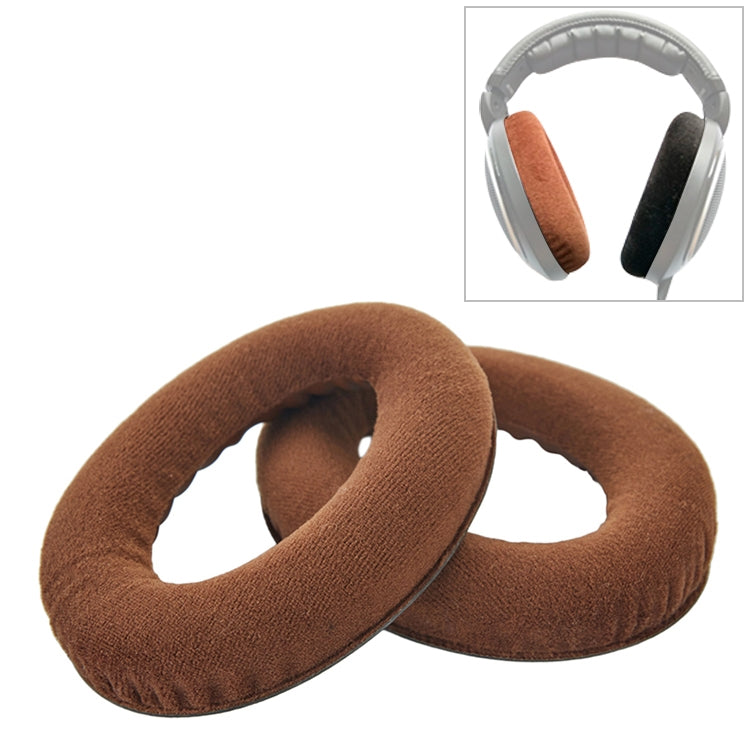 2 PCS For Sennheiser HD515 / HD555 / HD595 / HD598 / HD558 / PC360 Flannel Earphone Cushion Cover Earmuffs Replacement Earpads with Tone Tuning Cotton(Brown) - Earmuff & Pad by PMC Jewellery | Online Shopping South Africa | PMC Jewellery