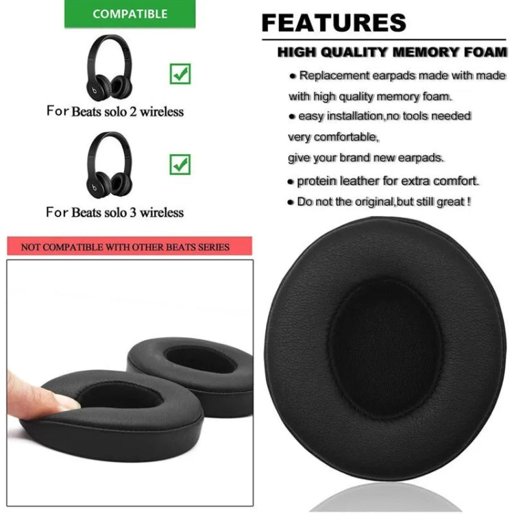1 Pair Soft Sponge Earmuff Headphone Jacket for Beats Solo 2.0 / 3.0, Bluetooth Version(Grey) - Earmuff & Pad by PMC TechLife | Online Shopping South Africa | PMC TechLife
