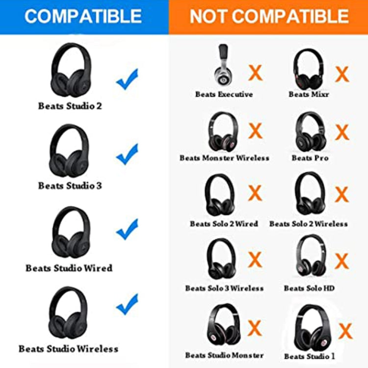 1 Pair Soft Sponge Earmuff Headphone Jacket for Beats Solo 2.0, Wired Version(Red) - Earmuff & Pad by PMC TechLife | Online Shopping South Africa | PMC TechLife