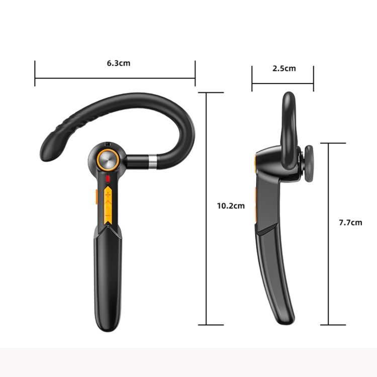 ME-100 TWS Business Rotating Universal True Stereo 5.0 Version Hanging Ear In-Ear Bluetooth Headset(Black+Orange) - Bluetooth Earphone by PMC TechLife | Online Shopping South Africa | PMC TechLife