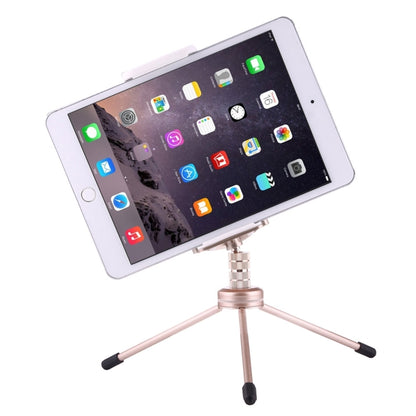 Multi-function Aluminum Alloy Tripod Mount Holder Stand , for iPad, iPhone, Samsung, Lenovo, Sony and other Smartphones & Tablets & Digital Cameras(Gold) - Desktop Holder by PMC Jewellery | Online Shopping South Africa | PMC Jewellery