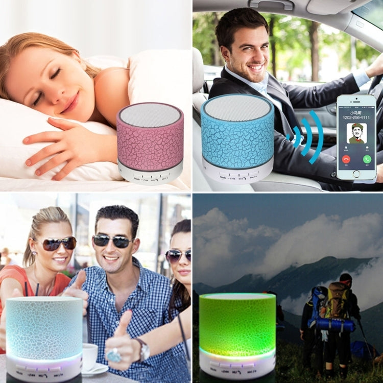 A9 Mini Portable Glare Crack Bluetooth Stereo Speaker with LED Light, Built-in MIC, Support Hands-free Calls & TF Card(Black) - Mini Speaker by PMC Jewellery | Online Shopping South Africa | PMC Jewellery