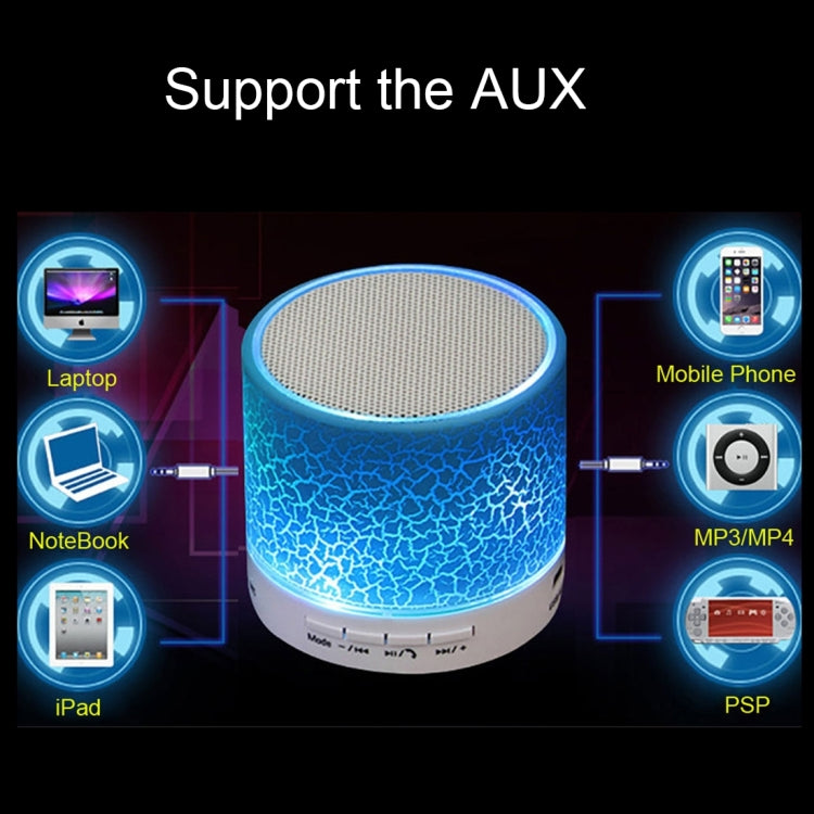 A9 Mini Portable Glare Crack Bluetooth Stereo Speaker with LED Light, Built-in MIC, Support Hands-free Calls & TF Card(Blue) - free shipping - PMC TechLife - Order now!