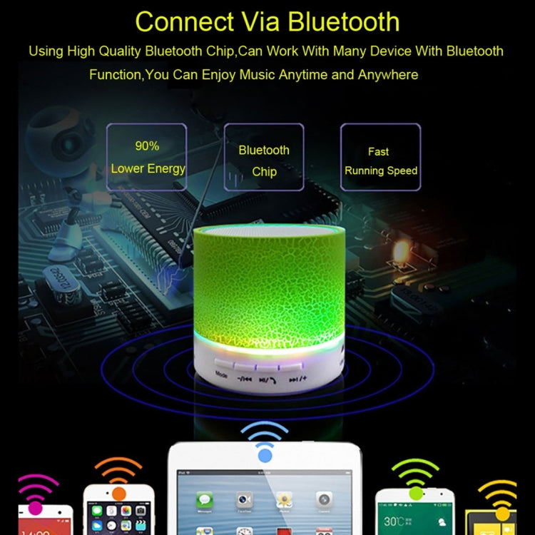 A9 Mini Portable Glare Crack Bluetooth Stereo Speaker with LED Light, Built-in MIC, Support Hands-free Calls & TF Card(White) - Mini Speaker by PMC TechLife | Online Shopping South Africa | PMC TechLife