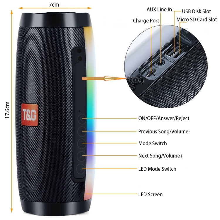 T&G TG157 Bluetooth 4.2 Mini Portable Wireless Bluetooth Speaker with Melody Colorful Lights(Black) - Mini Speaker by T&G | Online Shopping South Africa | PMC Jewellery | Buy Now Pay Later Mobicred