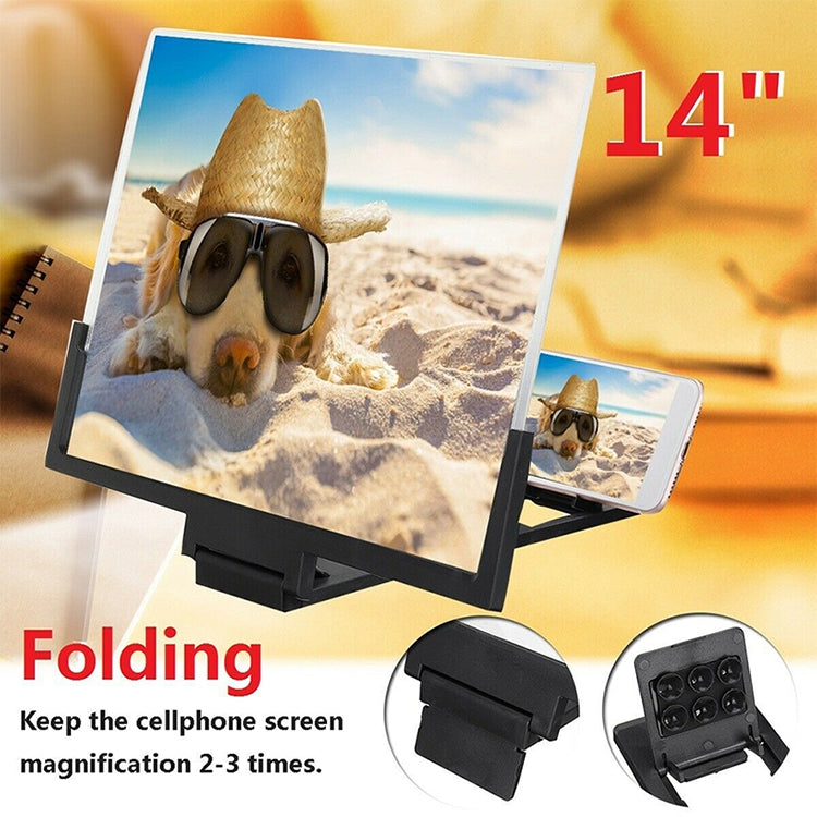 F3 14 inch Radiation Protection Universal Mobile Phone Screen Amplifier 3D HD Video Amplifier with Stand(Black) - Screen Magnifier by PMC TechLife | Online Shopping South Africa | PMC TechLife