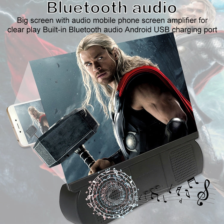 F9 10 inch Universal Chargeable Mobile Phone Screen Amplifier HD Video Amplifier with Silicone Suction Cup Stand & Bluetooth Speaker(White) - Screen Magnifier by PMC TechLife | Online Shopping South Africa | PMC TechLife