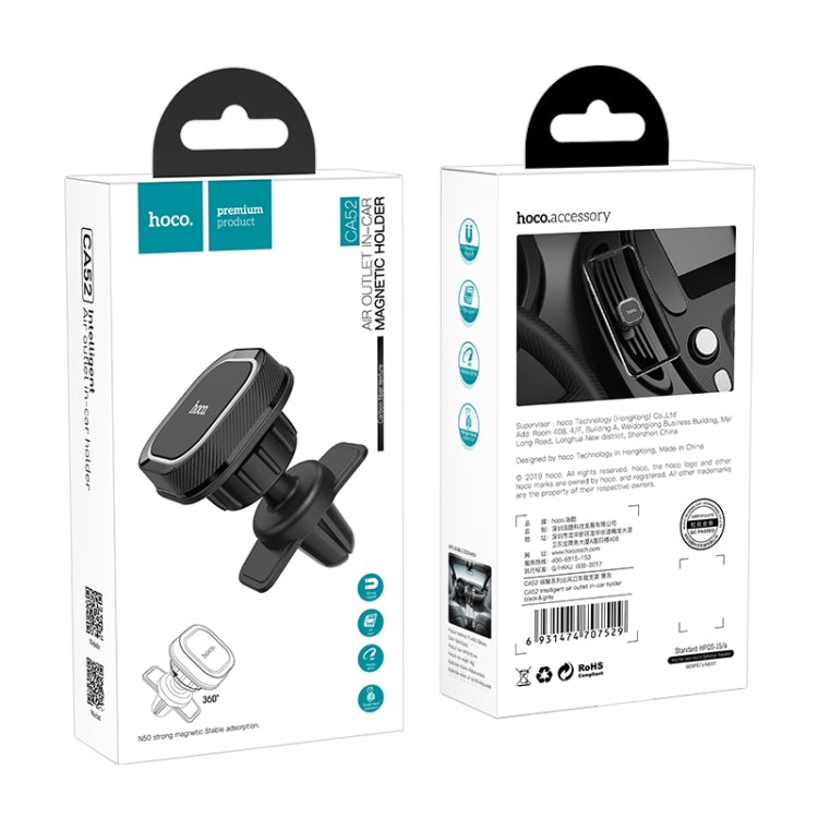 Hoco CA52 Intelligent Series Air Outlet In-car Holder (Black) - Car Holders by hoco | Online Shopping South Africa | PMC Jewellery