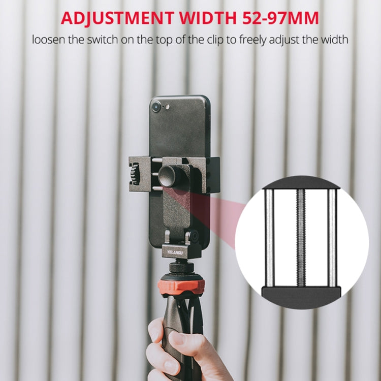 YELANGU PC10 360 Degree Rotating Horizontal Vertical Shooting Phone Clamp Holder Bracket (Black) - Desktop Holder by YELANGU | Online Shopping South Africa | PMC TechLife | Buy Now Pay Later Mobicred