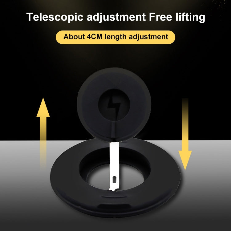 2 in 1 Silicone Desktop Wireless Charger Telescopic Stand For iPhone / Watch Wireless Charger (Black) - Desktop Holder by PMC TechLife | Online Shopping South Africa | PMC TechLife