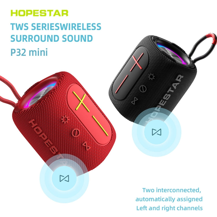 HOPESTAR P32mini TWS Waterproof Wireless Bluetooth Speaker (Red) - Waterproof Speaker by HOPESTAR | Online Shopping South Africa | PMC Jewellery | Buy Now Pay Later Mobicred