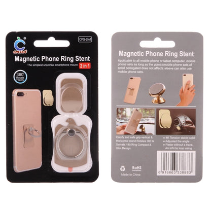 Cmzact CPS-2in1 2 in 1 Eagle Shape 360 Degrees Rotation Magnetic Phone Ring Stent Car Hook Mount(Gold) - Ring Holder by PMC Jewellery | Online Shopping South Africa | PMC Jewellery