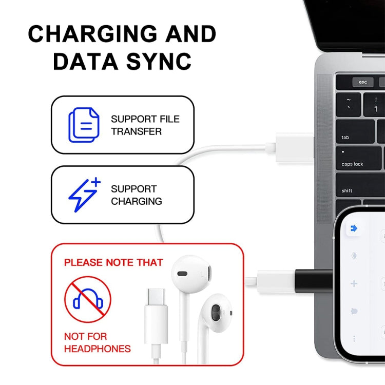 ENKAY Hat-Prince HC-6 Mini ABS USB-C / Type-C 3.1 to 8 Pin Port Connector Adapter(Black) - Converter & Adapter by ENKAY | Online Shopping South Africa | PMC TechLife | Buy Now Pay Later Mobicred