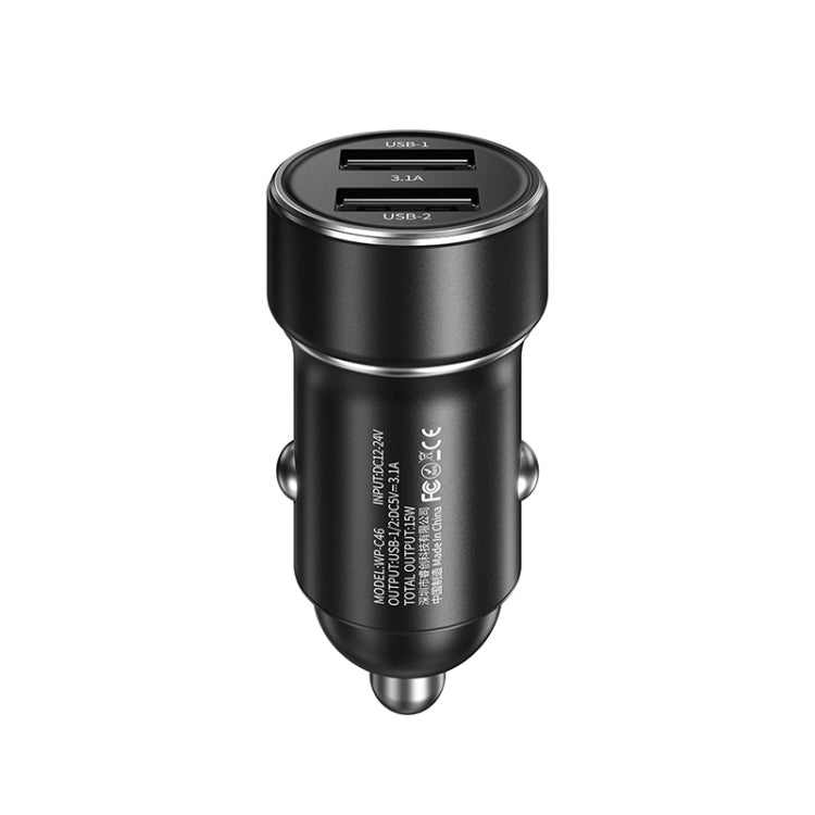 WK WP-C46 Staroad Series Vieyie 15W Dual-USB Car Charger (Black) - Car Charger by WK | Online Shopping South Africa | PMC TechLife | Buy Now Pay Later Mobicred