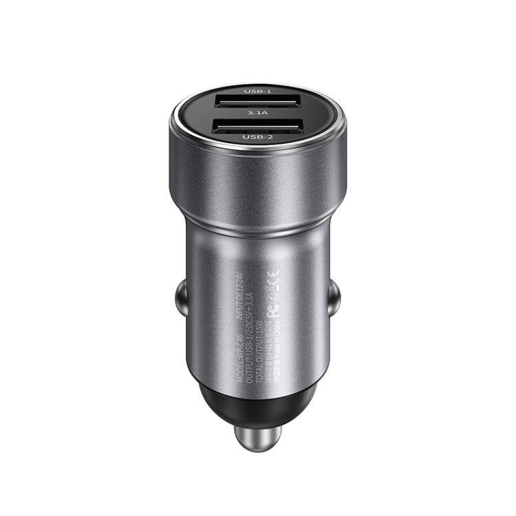WK WP-C46 Staroad Series Vieyie 15W Dual-USB Car Charger (Grey) - Car Charger by WK | Online Shopping South Africa | PMC TechLife | Buy Now Pay Later Mobicred