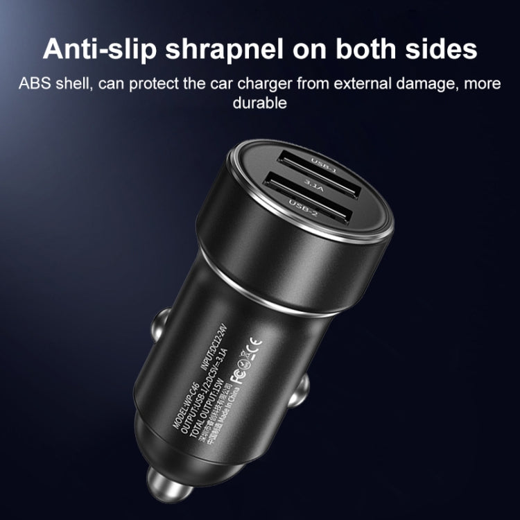 WK WP-C46 Staroad Series Vieyie 15W Dual-USB Car Charger (Grey) - Car Charger by WK | Online Shopping South Africa | PMC TechLife | Buy Now Pay Later Mobicred