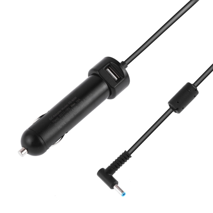 65-90W 5.1V 2.1A USB Interface Car Charger with 19.5V 4.62A 4.5 x 3.0mm Interface Data Cable(Black) - Car Charger by PMC TechLife | Online Shopping South Africa | PMC TechLife
