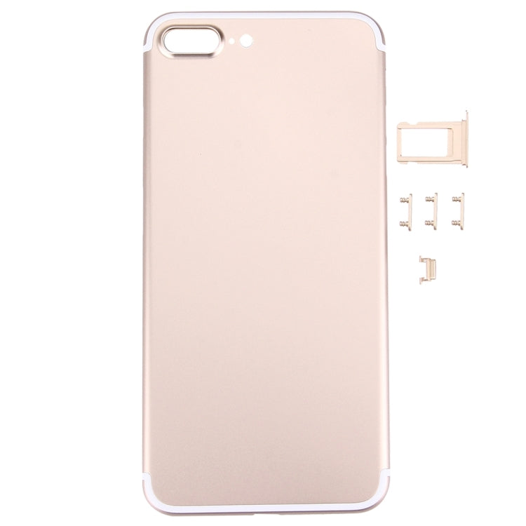 5 in 1 for iPhone 7 Plus (Back Cover + Card Tray + Volume Control Key + Power Button + Mute Switch Vibrator Key) Full Assembly Housing Cover(Gold) - Back Cover by PMC Jewellery | Online Shopping South Africa | PMC Jewellery