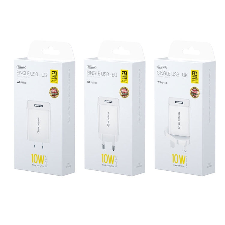 WK WP-U118 10W Single USB Port Travel Charger Power Adapter, US Plug - USB Charger by WK | Online Shopping South Africa | PMC TechLife | Buy Now Pay Later Mobicred