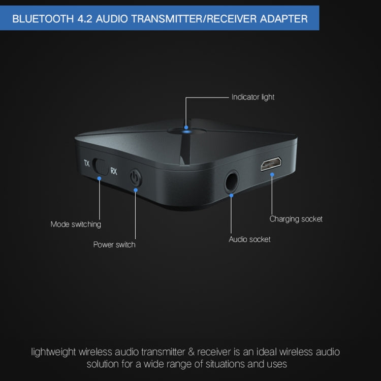 KN319 Wireless Audio 2 in 1 Bluetooth 4.2 Receiver & Transmitter Adapter - Audio Receiver Transmitter by PMC Jewellery | Online Shopping South Africa | PMC Jewellery | Buy Now Pay Later Mobicred