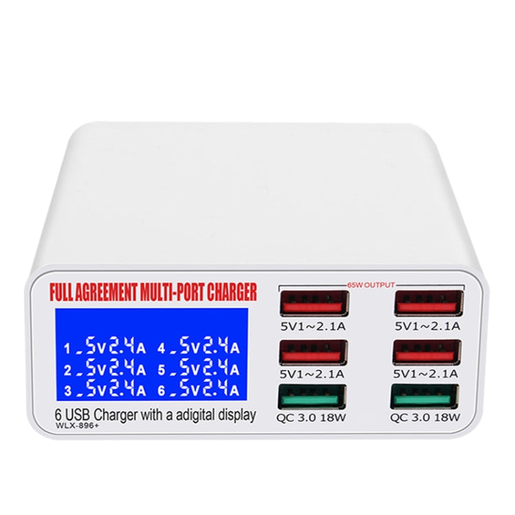 WLX-896+ 6 In 1 Multi-function Smart Digital Display USB Charger(UK Plug) - Multifunction Charger by PMC TechLife | Online Shopping South Africa | PMC TechLife