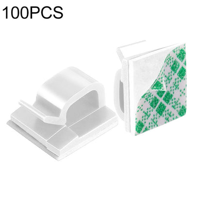 HG2392 100 PCS Desktop Data Cable Organizer Fixing Clip, Gum Type: Green and White(White) - Cable Organizer by PMC Jewellery | Online Shopping South Africa | PMC Jewellery