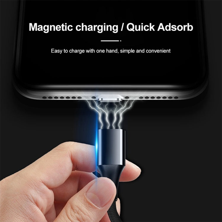 M11 3 in 1 5A USB to 8 Pin + Micro USB + USB-C / Type-C Nylon Braided Magnetic Data Cable, Cable Length: 2m (Black) - Charging Cable & Head by PMC TechLife | Online Shopping South Africa | PMC TechLife