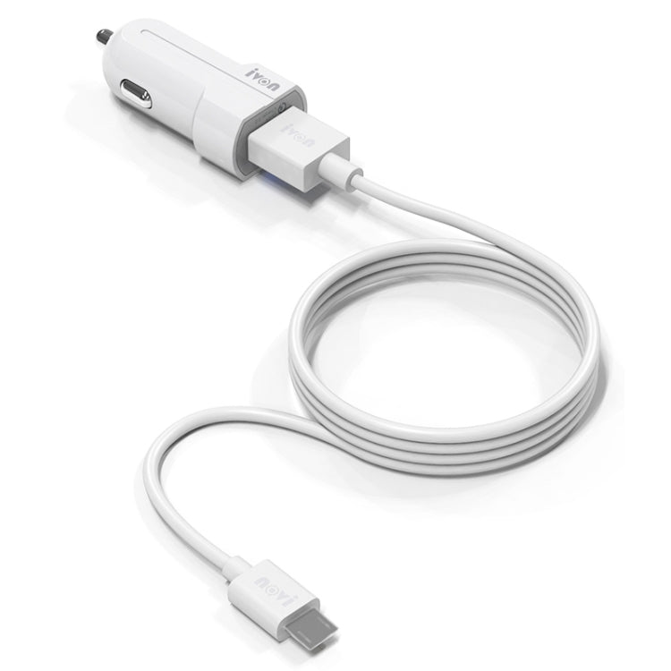 IVON CC13 QC 3.0 Fast Charging Car Charger Set with Micro USB Charging Cable (White) - Car Charger by IVON | Online Shopping South Africa | PMC TechLife | Buy Now Pay Later Mobicred