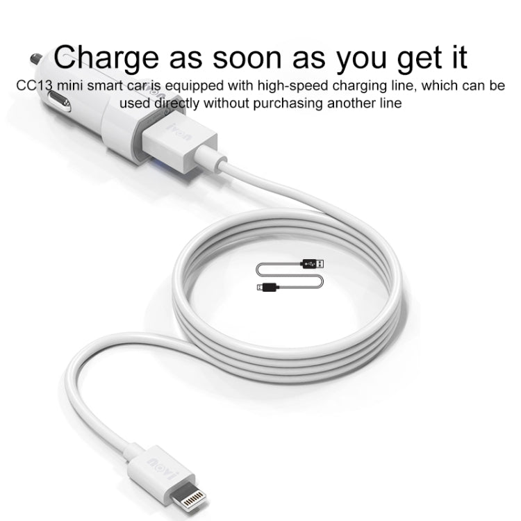 IVON CC13 QC 3.0 Fast Charging Car Charger Set with Micro USB Charging Cable (White) - Car Charger by IVON | Online Shopping South Africa | PMC TechLife | Buy Now Pay Later Mobicred