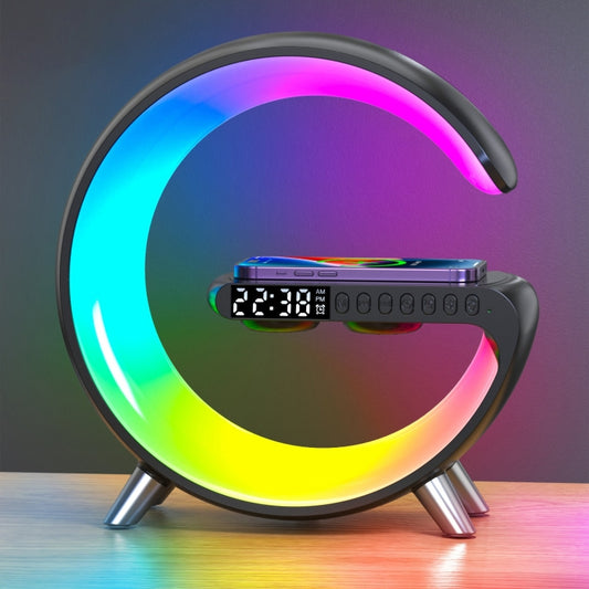 N69 Smart Bluetooth Speaker Support Wireless Charger & Alarm Clock & Ambient Light, US Plug(Black) - Desktop Speaker by PMC Jewellery | Online Shopping South Africa | PMC Jewellery