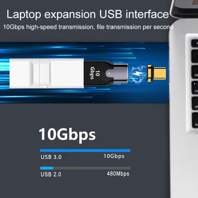 10 Gbps USB Female to USB-C/Type-C Male Magnetic Straight Charging Adapter - Converter & Adapter by PMC TechLife | Online Shopping South Africa | PMC TechLife