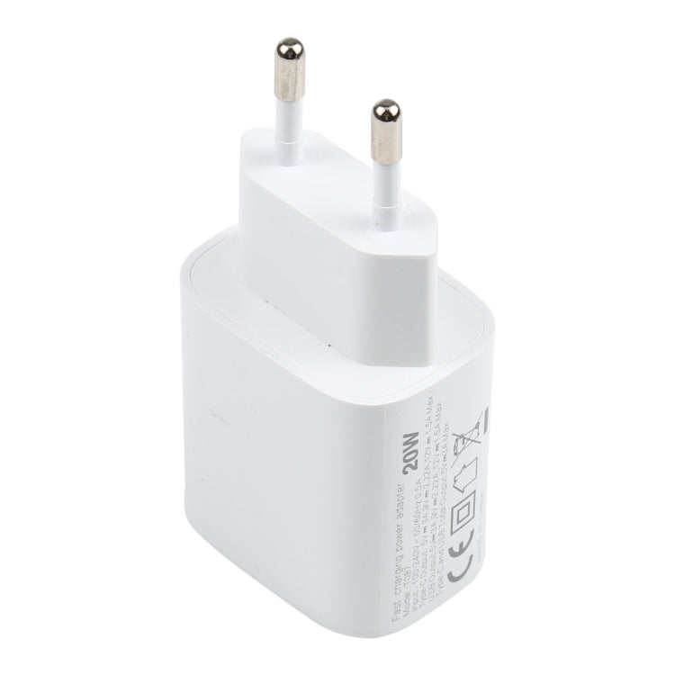 T087 20W USB-C / Type-C + USB Ports Fast Charging Travel Charger, EU Plug - free shipping - PMC TechLife - Order now!