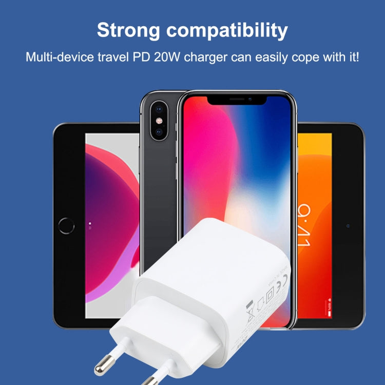 T087 20W USB-C / Type-C + USB Ports Fast Charging Travel Charger, EU Plug - free shipping - PMC TechLife - Order now!