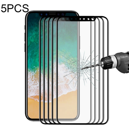 For iPhone X 5pcs ENKAY Hat-Prince 0.2mm 9H Surface Hardness 3D Explosion-proof Full Screen Carbon Fiber Soft Edges Tempered Glass Screen Film (Black) - iPhone X & XS Tempered Glass by ENKAY | Online Shopping South Africa | PMC Jewellery | Buy Now Pay Later Mobicred