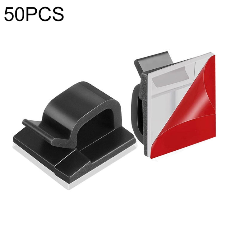 HG2392 50 PCS Desktop Data Cable Organizer Fixing Clip, Gum Type: Acrylic (Black) - Cable Organizer by PMC TechLife | Online Shopping South Africa | PMC TechLife