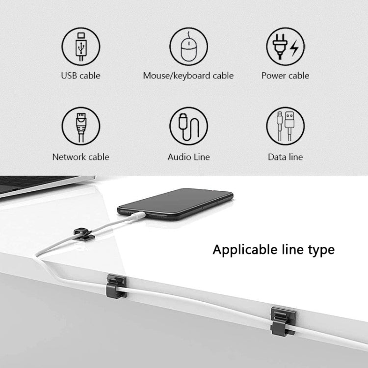 HG2392 50 PCS Desktop Data Cable Organizer Fixing Clip, Gum Type: Acrylic (Transparent) - Cable Organizer by PMC TechLife | Online Shopping South Africa | PMC TechLife