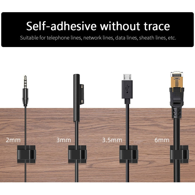 HG2392 50 PCS Desktop Data Cable Organizer Fixing Clip, Gum Type: Acrylic (Transparent) - Cable Organizer by PMC TechLife | Online Shopping South Africa | PMC TechLife