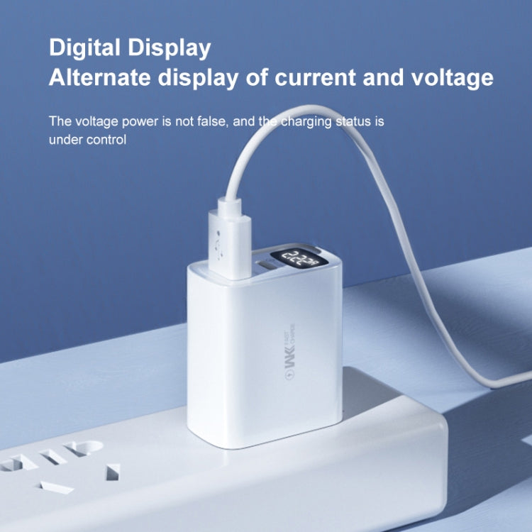 WK WP-U109 Max 20W USB + Type-C Fast Charging with Digital Display , Plug Type: US Plug - USB Charger by WK | Online Shopping South Africa | PMC Jewellery