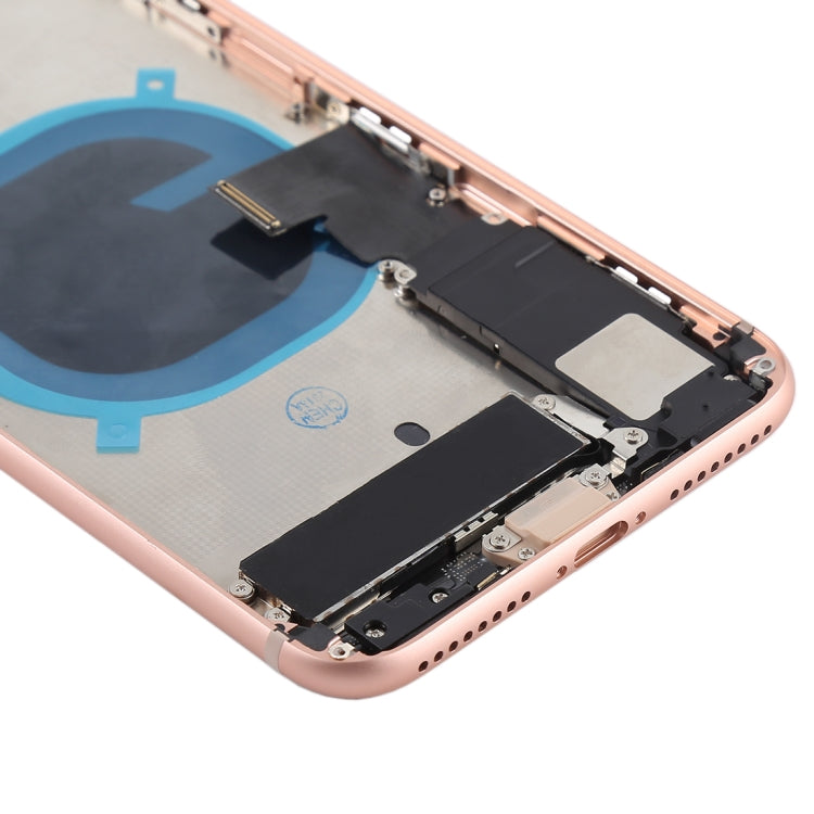 Battery Back Cover Assembly with Side Keys & Vibrator & Speaker Ringer Buzzer & Power Button + Volume Button Flex Cable & Card Tray for iPhone 8 Plus(Rose Gold) - Back Cover by PMC TechLife | Online Shopping South Africa | PMC TechLife