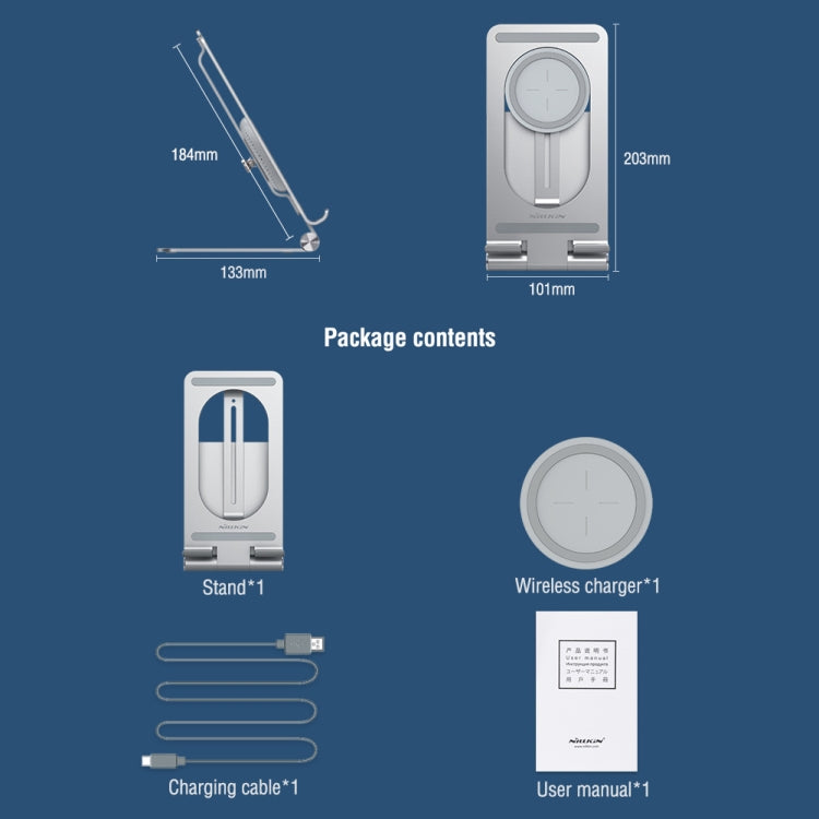 NILLKIN PowerHold Tablet Wireless Charging Stand (Silver) - free shipping - PMC TechLife - Order now!