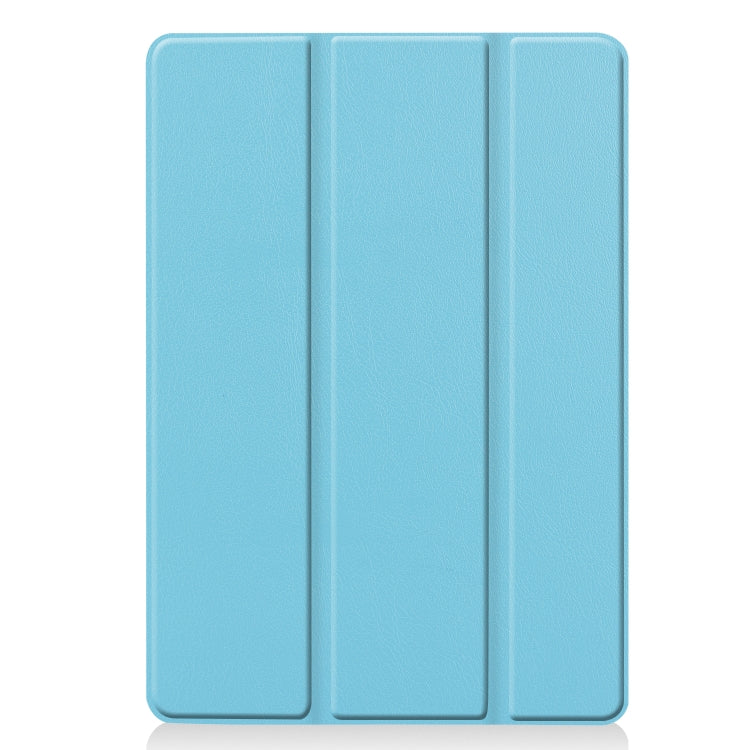 For iPad 10.2 Custer Texture Horizontal Flip Smart PU Leather Case with Sleep / Wake-up Function & Three-folding Holder (Sky Blue) - iPad 10.2 Cases by PMC Jewellery | Online Shopping South Africa | PMC Jewellery