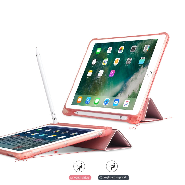 Multi-folding Shockproof TPU Protective Case for iPad 9.7 (2018) / 9.7 (2017) / air / air2, with Holder & Pen Slot(Blue) - iPad 9.7 (2018) & (2017) Cases by PMC TechLife | Online Shopping South Africa | PMC TechLife