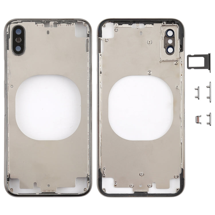 Transparent Back Cover with Camera Lens & SIM Card Tray & Side Keys for iPhone X (Black) - Back Cover by PMC TechLife | Online Shopping South Africa | PMC TechLife