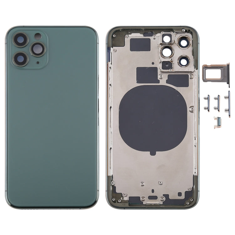 Back Housing Cover with SIM Card Tray & Side keys & Camera Lens for iPhone 11 Pro(Green) - Back Cover by PMC TechLife | Online Shopping South Africa | PMC TechLife