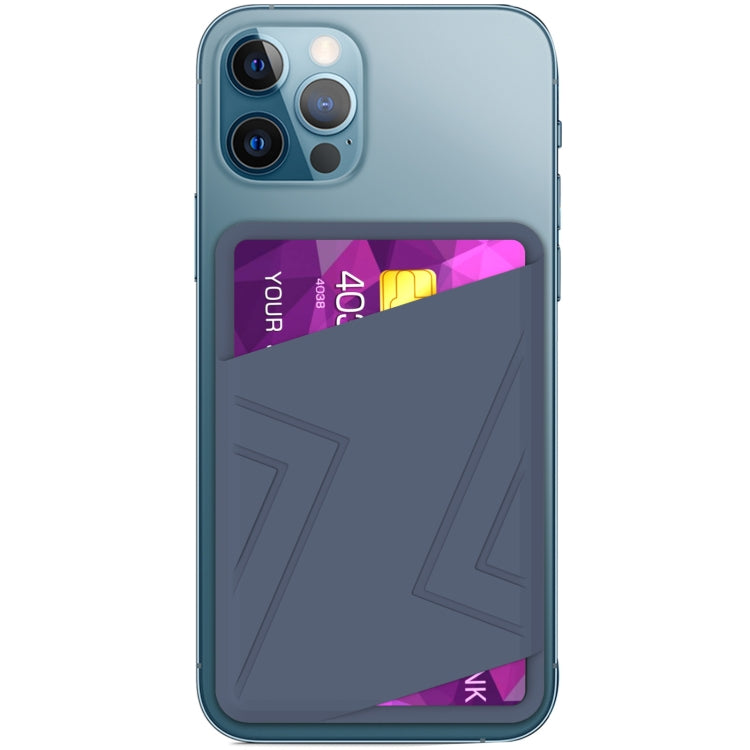 For iPhone 13 Series / iPhone 12 Series Silicone Wallet Pouch Card Case Magsafing Card Holder(Blue) - Adhesive Card Holders by PMC TechLife | Online Shopping South Africa | PMC TechLife | Buy Now Pay Later Mobicred