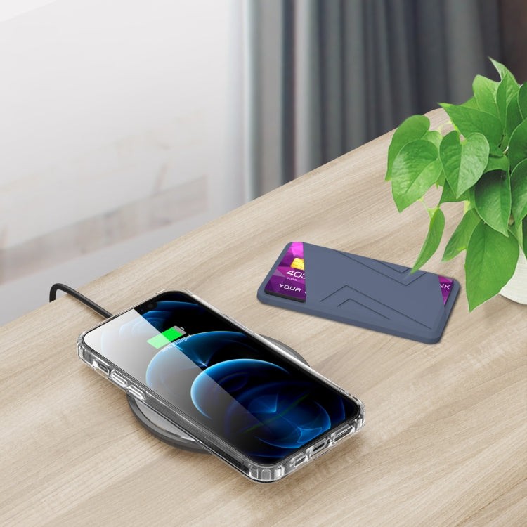 For iPhone 13 Series / iPhone 12 Series Silicone Wallet Pouch Card Case Magsafing Card Holder(Blue) - Adhesive Card Holders by PMC TechLife | Online Shopping South Africa | PMC TechLife | Buy Now Pay Later Mobicred