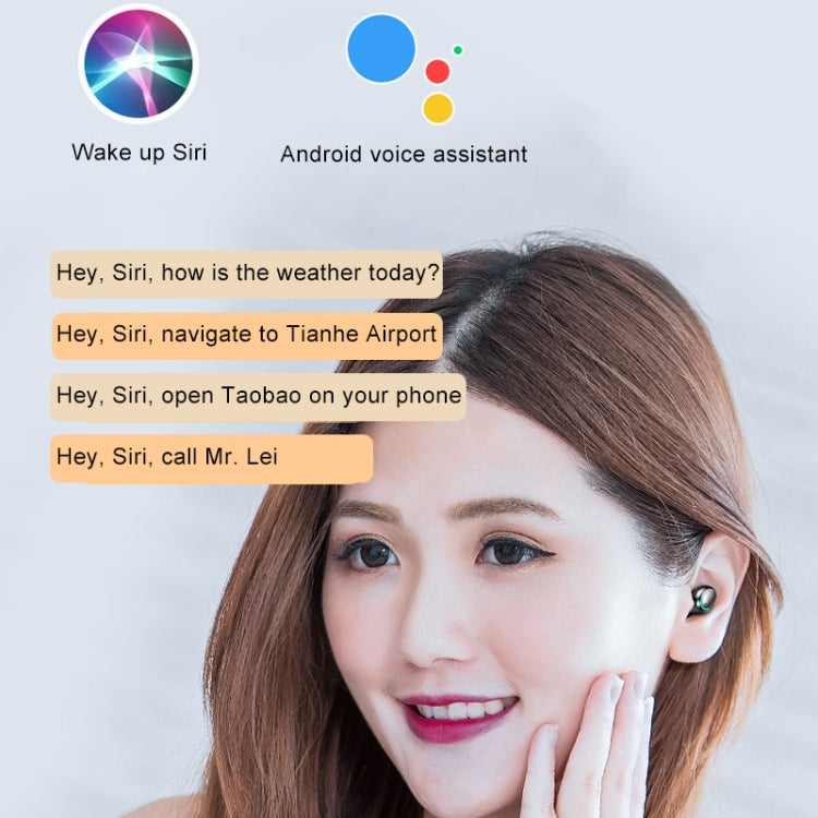 F9-5C Four-bar Breathing Light + Digital Display Noise Reduction Bluetooth Earphone with Hand Strap(White) - Bluetooth Earphone by PMC TechLife | Online Shopping South Africa | PMC TechLife
