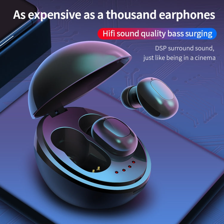 A10 TWS Space Capsule Shape Wireless Bluetooth Earphone with Magnetic Charging Box & Lanyard, Support HD Call & Automatic Pairing Bluetooth(Black) - TWS Earphone by PMC TechLife | Online Shopping South Africa | PMC TechLife