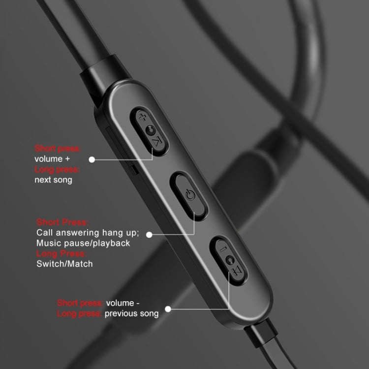 Bluetooth 5.1 Round Wire Neck-mounted Bluetooth Sports Earphone with Magnetic Function(Red) - Neck-mounted Earphone by PMC TechLife | Online Shopping South Africa | PMC TechLife
