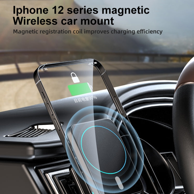 JJT-969 15W Max Output Magnetic Car Air Outlet Bracket Wireless Charger(White) - Wireless Charger Holders by PMC Jewellery | Online Shopping South Africa | PMC Jewellery